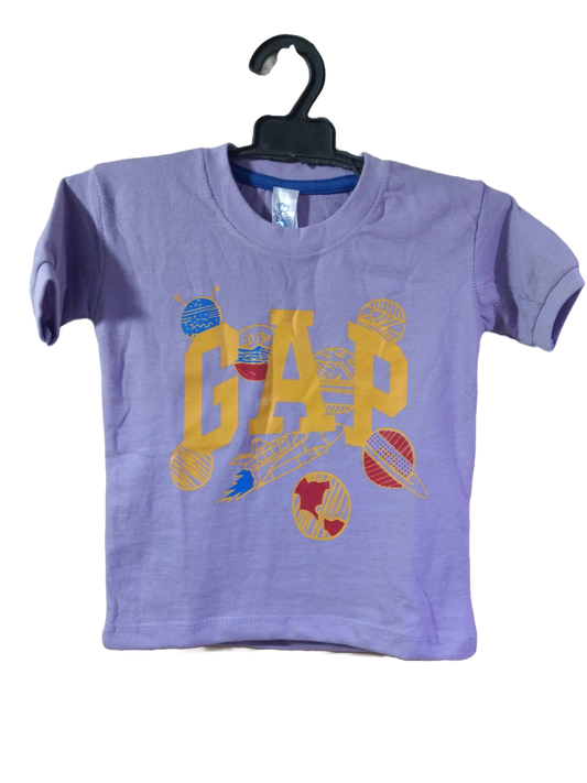 Kids Space Adventure T-Shirt | Trendy GAP Style Purple Tee for Boys & Girls