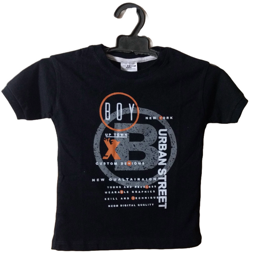 Urban Street Boys Graphic T-Shirt – Black | Trendy Casual Wear